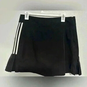 Adidas Climacool Tennis Golf Skirt Black Iconic Classic White Stripes Size 8